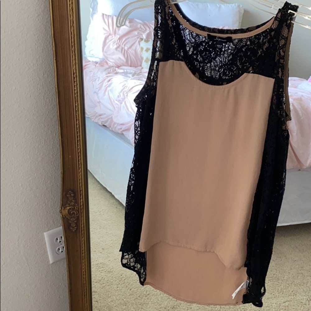 Tank & Black Lace Tank Top